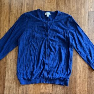 LOFT Women’s Deep Blue Casual Button Down Cardigan